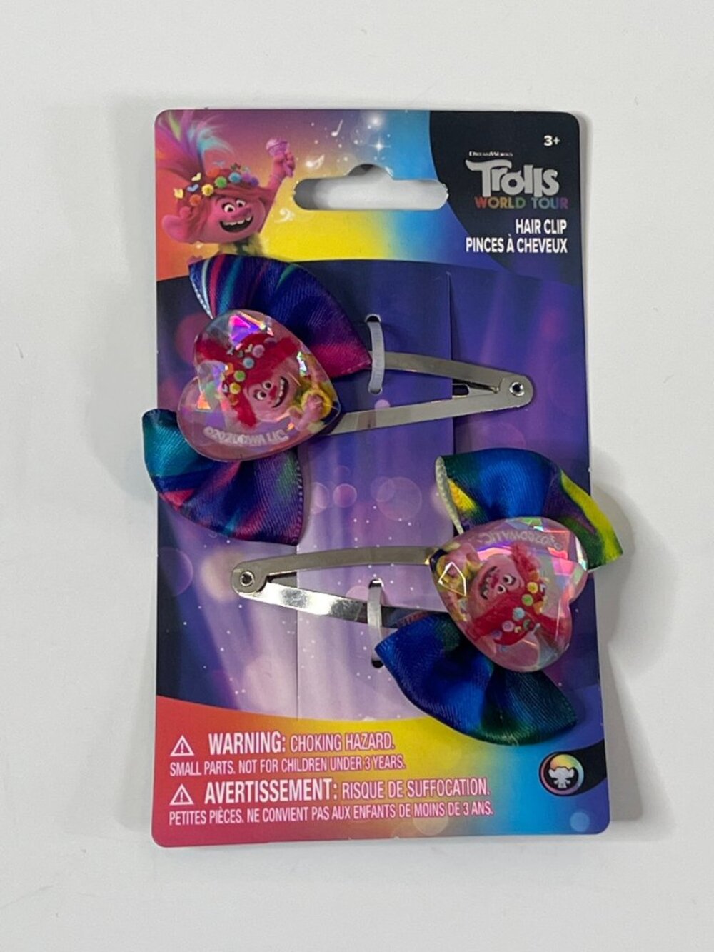 Trolls World Tour Hair Clips 2 Pack Girls Pink Blue Purple NWT